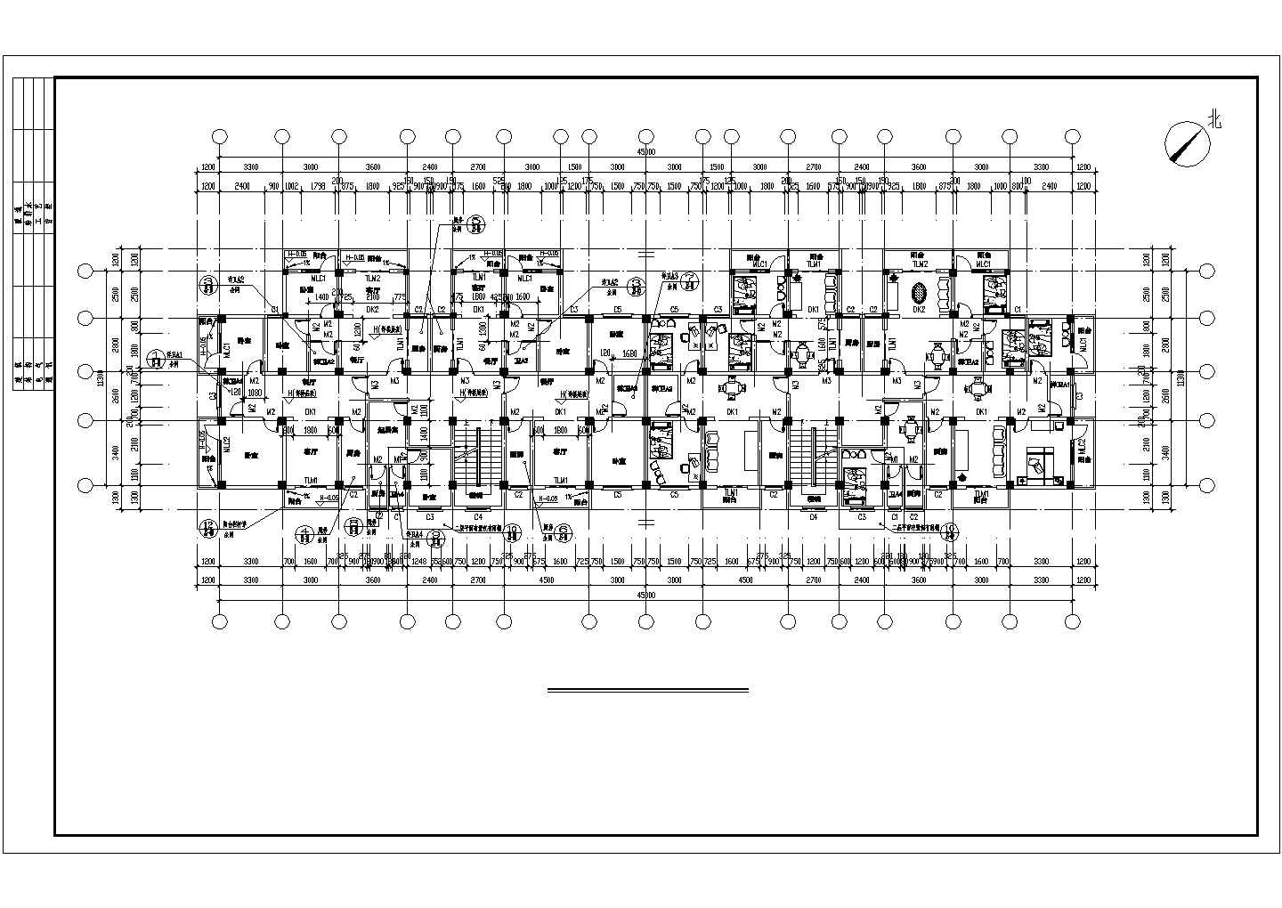 土木工程毕业设计_[学士]六层框架结构教工宿舍楼毕业设计结构图含建筑cad图、计算书