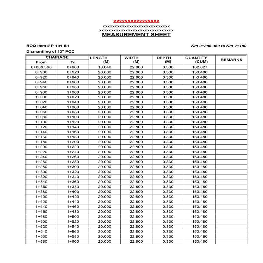 国际机场项目计量支付样表（英文版）-图一