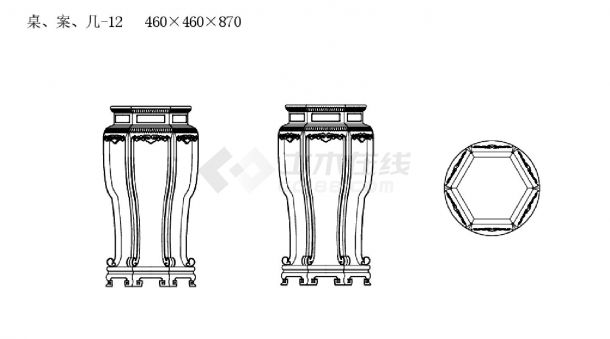 CAD图库 - 中式家具 - 案几类（34种，102个块，有遮罩）CAD图-图二