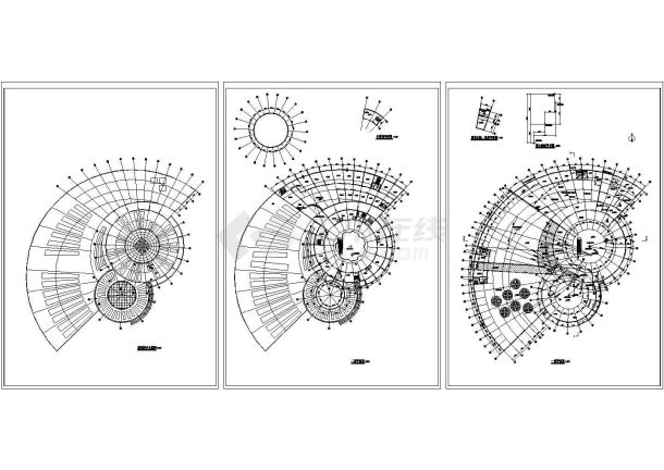 2层扇形设计结构高档餐厅建筑设计CAD施工图-图一
