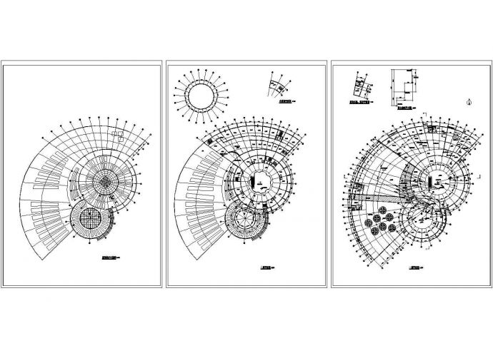 2层扇形设计结构高档餐厅建筑设计CAD施工图_图1