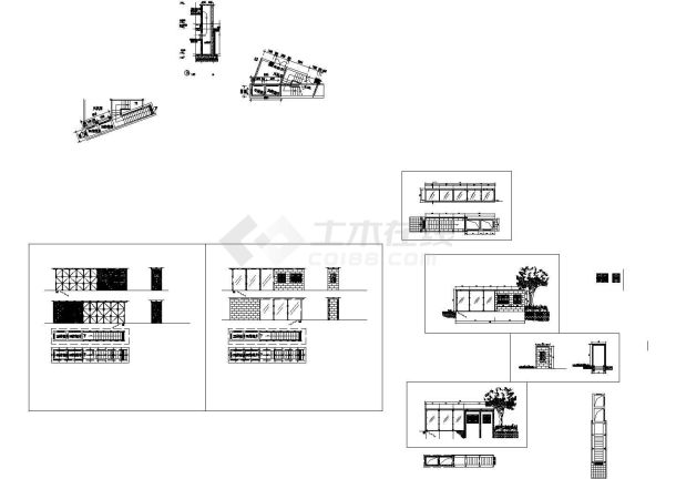 小区地下室入口处玻璃顶棚施工图（dwg格式）-图二