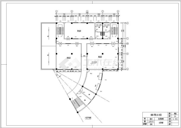 [学士]某6层框架结构写字楼市计算书及建筑cad施工图-图一