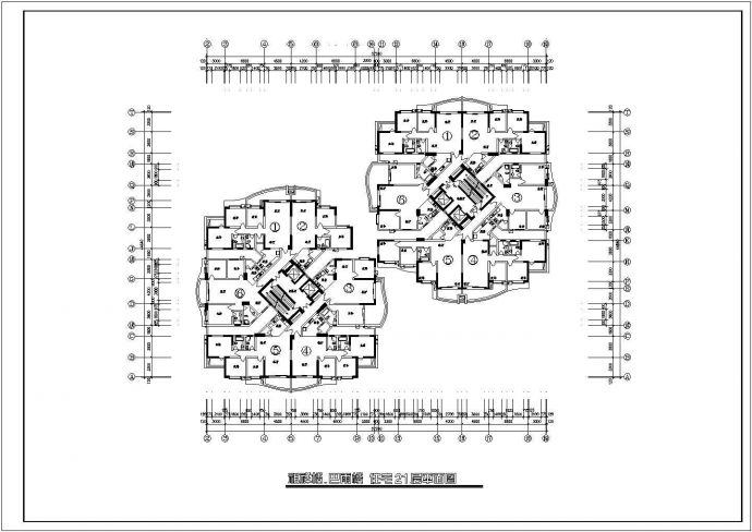 某高层住宅楼户型设计cad建筑平面方案图纸_图1