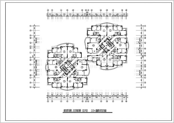 某高层住宅楼户型设计cad建筑平面方案图纸-图二