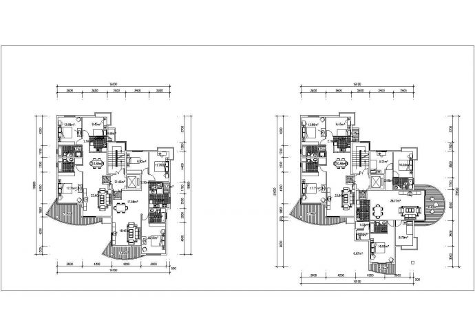 长沙橡树湾小区79-134平米八套经典户型设计CAD图纸_图1