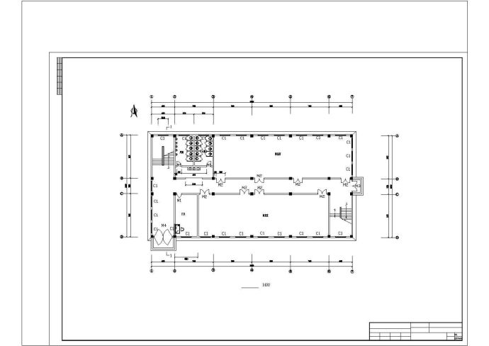 3088㎡三层框架图书馆建筑施工cad图，共十三张_图1