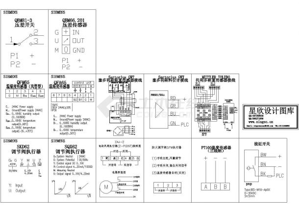 某标准型常见传感、控制器件接线电气系统原理设计CAD图纸-图一