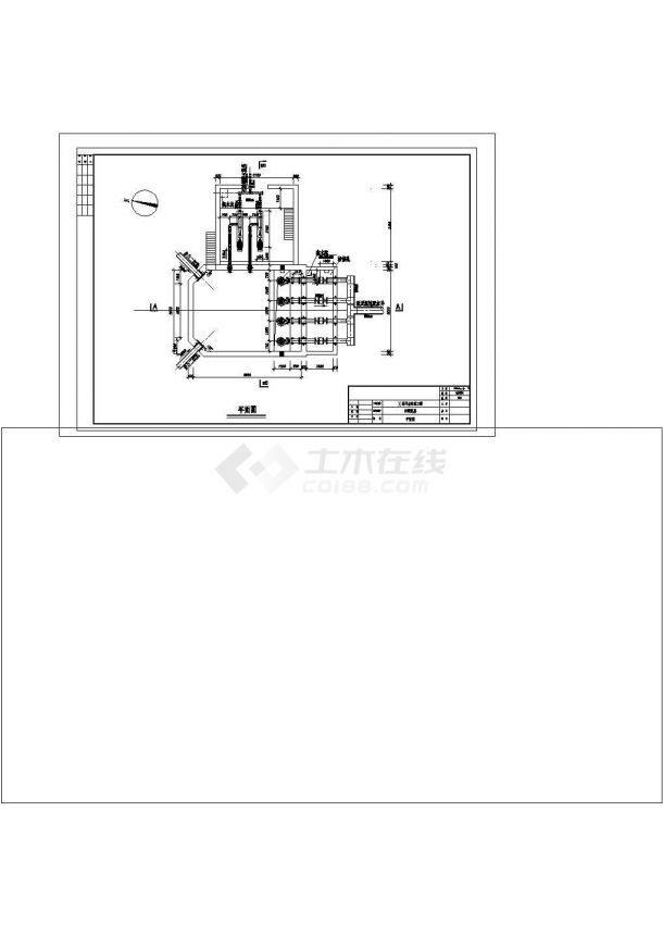 污水处理厂工艺流程图cad-图一