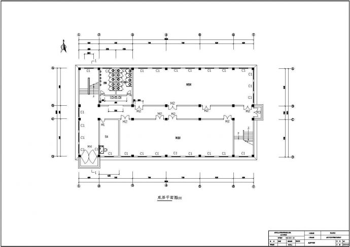 3088㎡三层框架图书馆钢筋及广联达算量施工图纸_图1