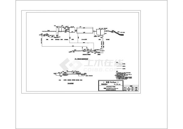 污水处理厂工艺高程图CAD-图一
