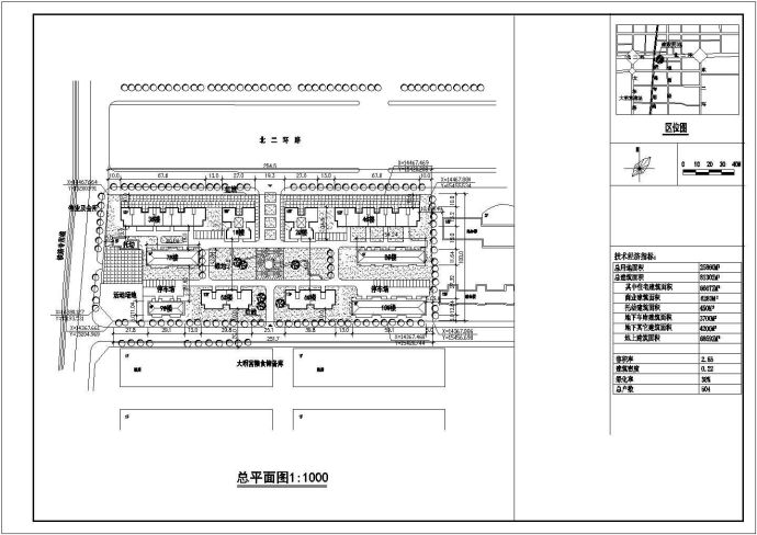 某职业科技大学图书馆建筑平面图_图1