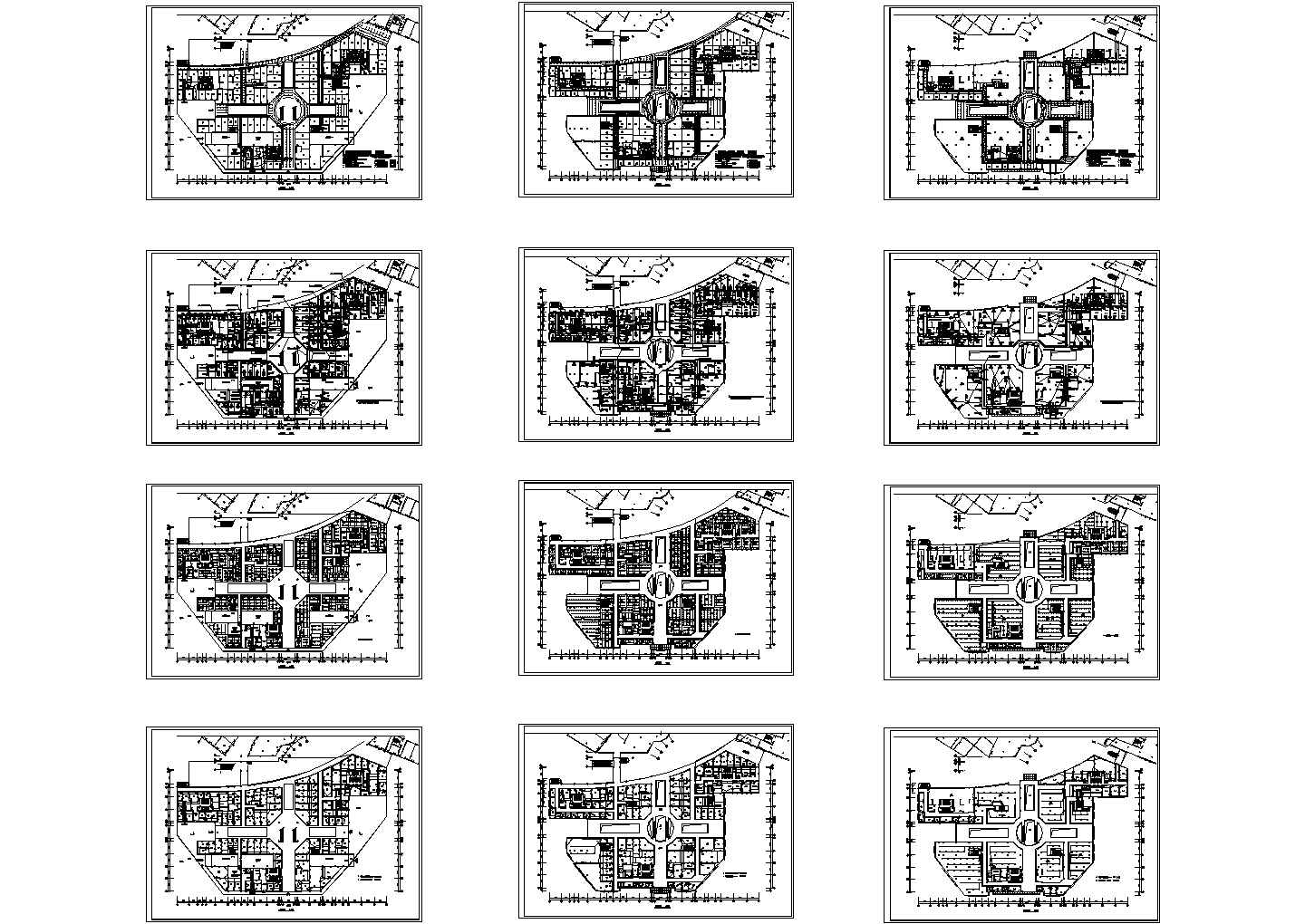 某三层商业城电气安装施工图（CAD，12张图纸）