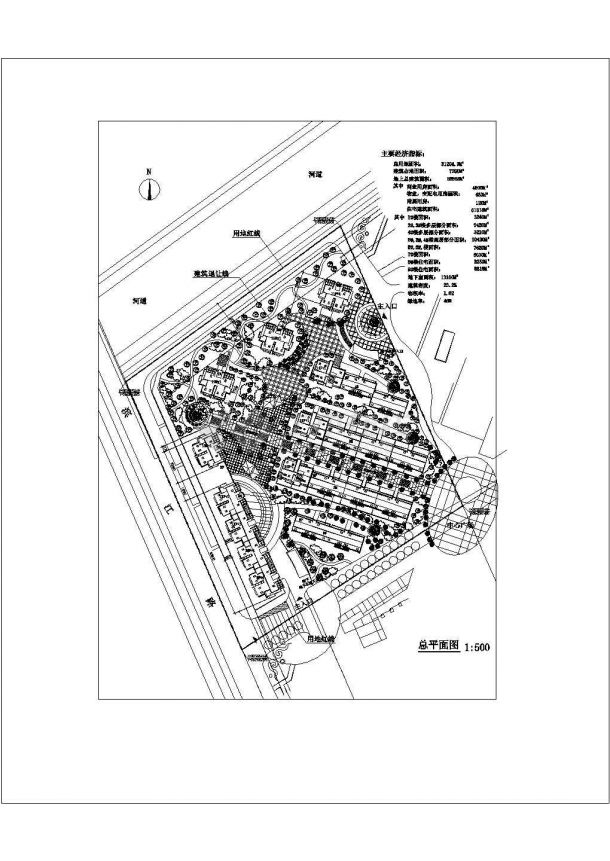 总用地31204.9平米住宅小区总平面图cad-图一