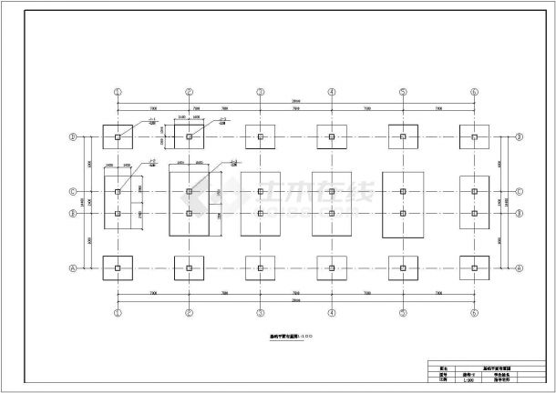 某七层框架结构办公楼毕业设计cad建筑施工图（含设计说明，含结构设计，含计算书）-图二
