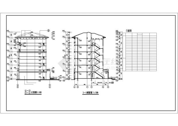 泉州市某小区4300平米6层框架结构住宅楼平立剖面设计CAD图纸-图一