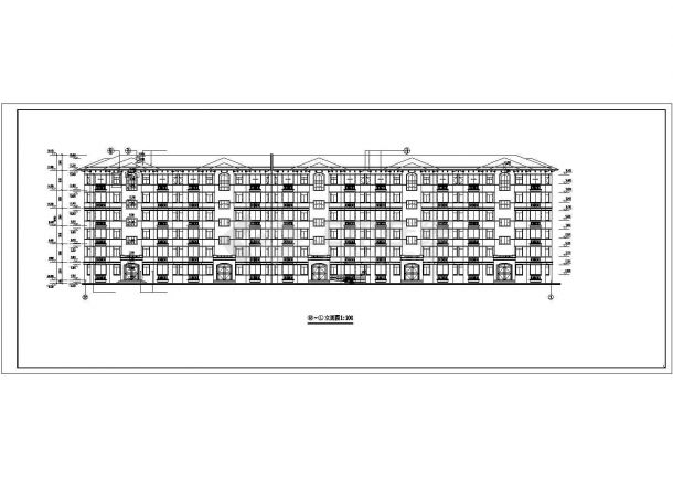 泉州市某小区4300平米6层框架结构住宅楼平立剖面设计CAD图纸-图二