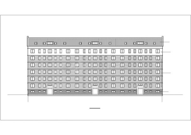 5300平米6层框混结构住宅楼建筑设计CAD图纸（含地下室和阁楼）-图二