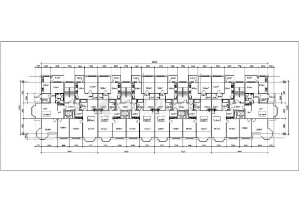 慈溪市馨苑家园小区高层住宅楼的标准层平面设计CAD图纸（4张）-图一