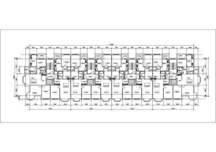 慈溪市馨苑家园小区高层住宅楼的标准层平面设计CAD图纸（4张）_图1