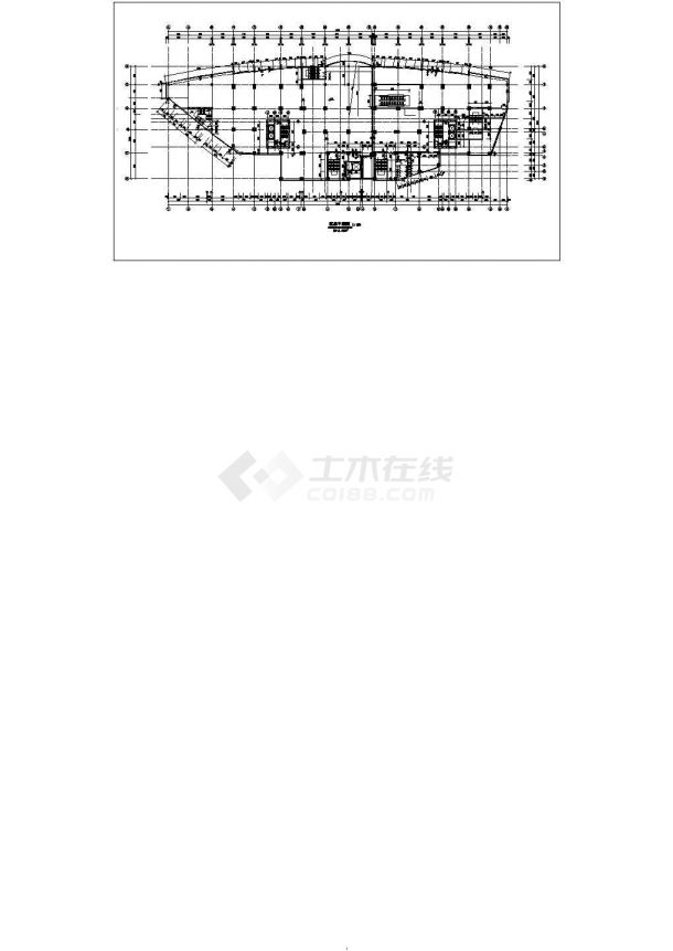 3.5万平米23层框剪结构商住楼平面设计CAD图纸（1-4层商用/含地下2层）-图一