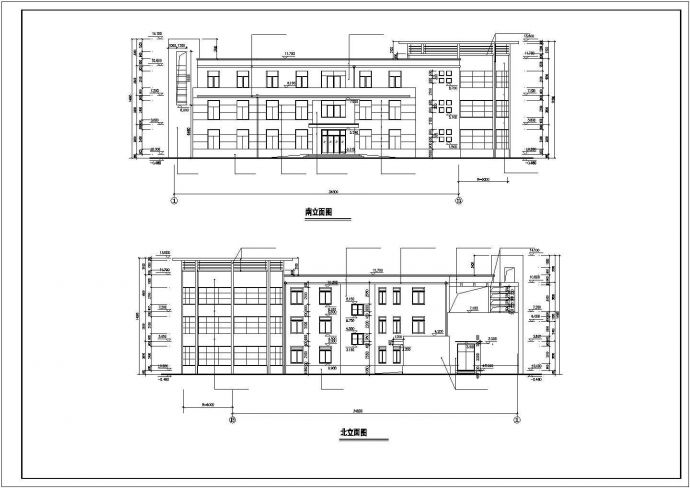 杭州某小区1500平米3层框架结构社区活动会所建筑设计CAD图纸_图1
