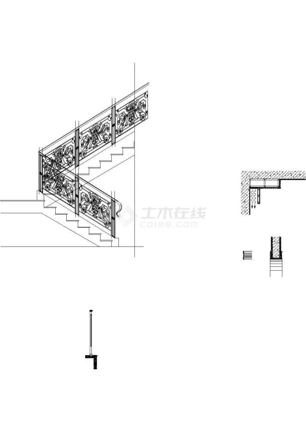 某欧式别墅楼梯建筑布置参考样图-图一