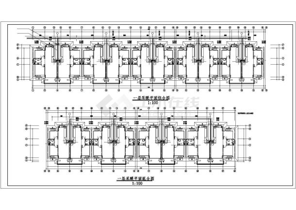 9400平米五层框架结构住宅楼建筑设计CAD图纸（含结构和水电图）-图二