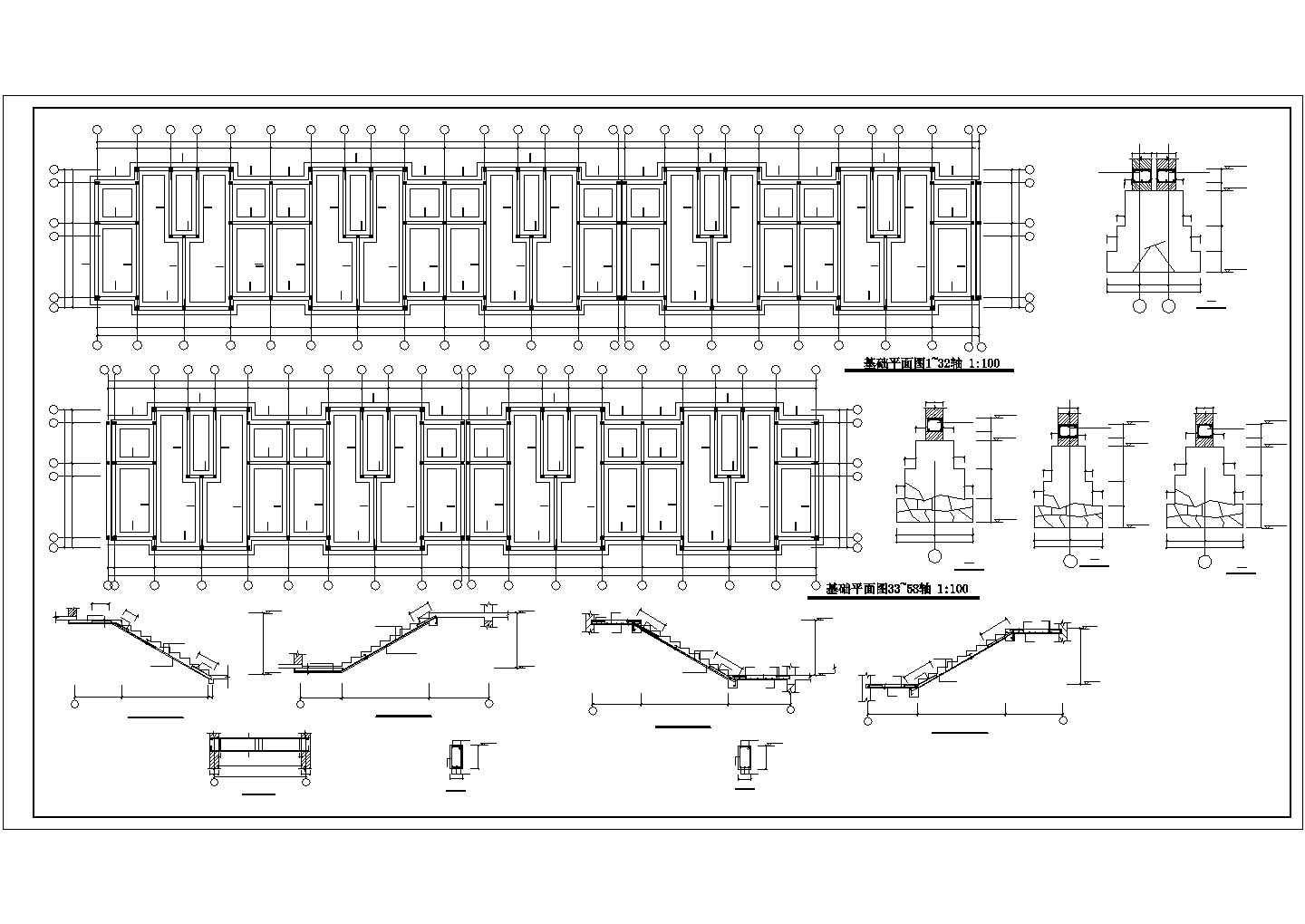 9400平米五层框架结构住宅楼建筑设计CAD图纸（含结构和水电图）