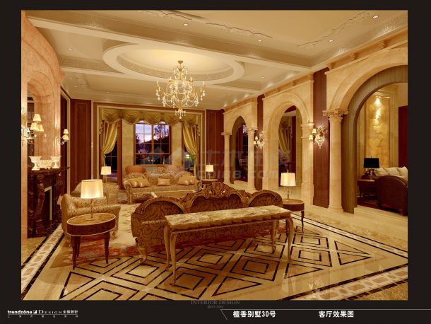 上海檀宫别墅室内装修方案及效果图（24页）-图一