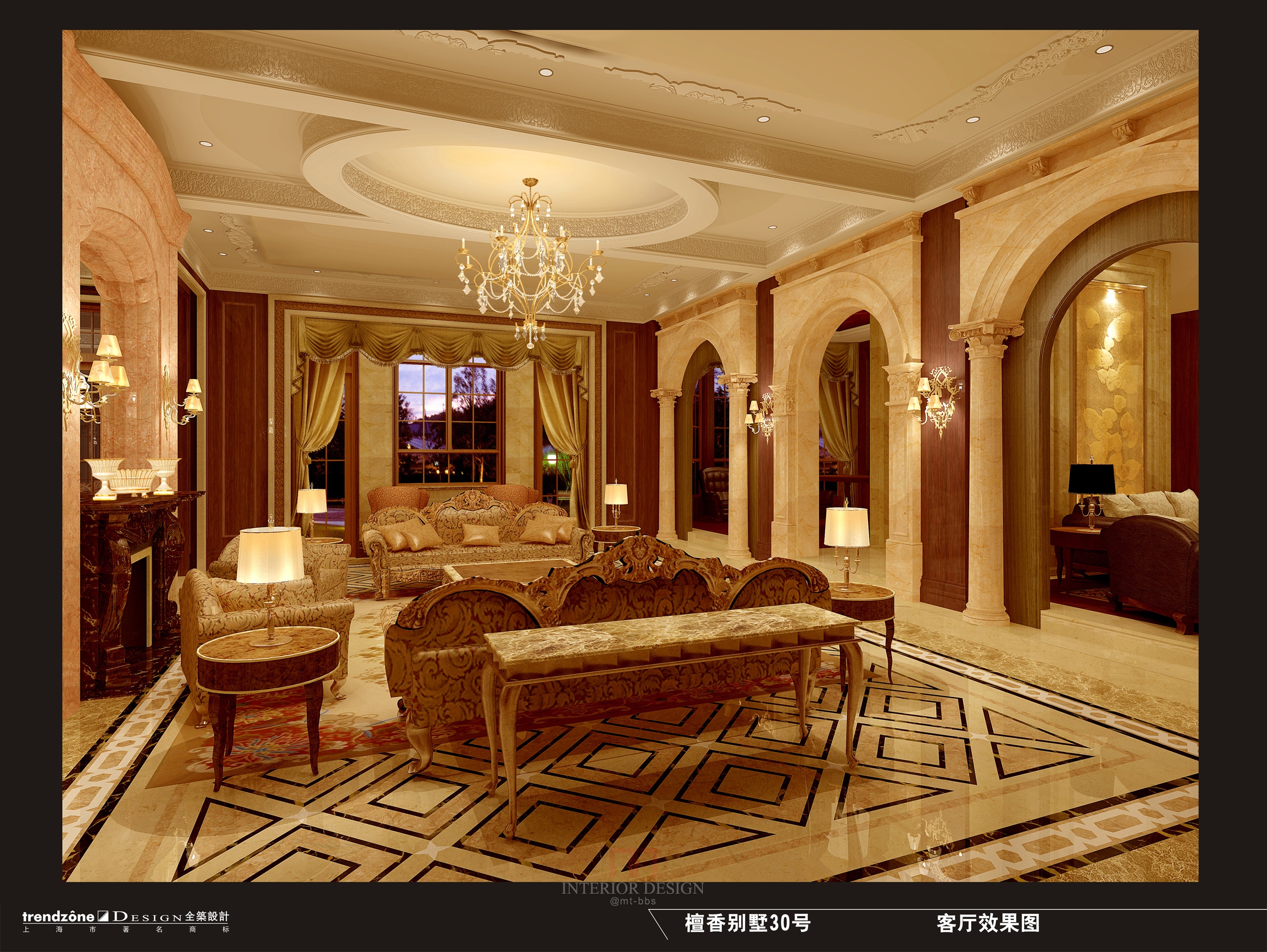 上海檀宫别墅室内装修方案及效果图（24页）