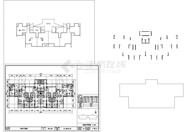 [万科户型]一核六户高层住宅户型平面设计CAD图纸-图一