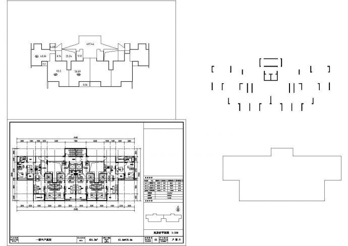 [万科户型]一核六户高层住宅户型平面设计CAD图纸_图1