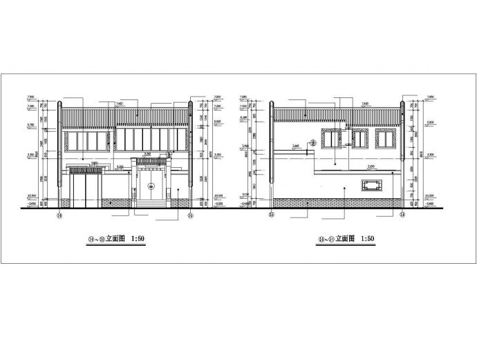 宜春市某小区320平米2层框架结构单体别墅全套建筑设计CAD图纸_图1