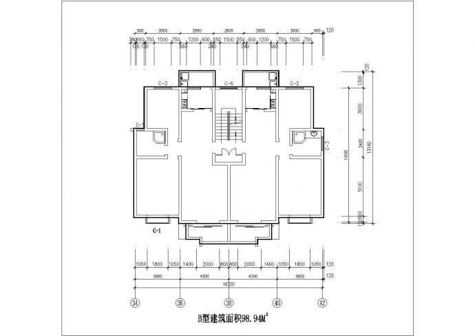 南京某新建小区28-124平米左右的平面户型设计CAD图纸（7张）_图1