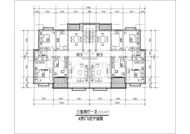 南京某新建小区28-124平米左右的平面户型设计CAD图纸（7张）-图二