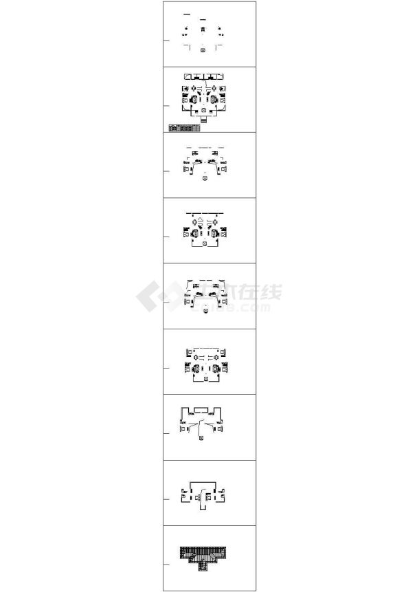 六层花园洋房户型设计CAD图-图一