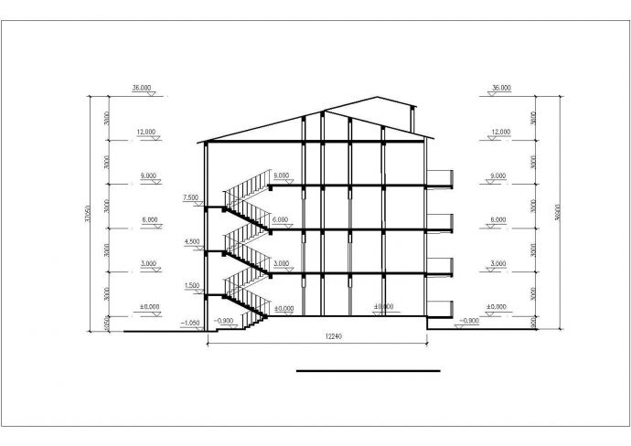 台州市某小区850平米4层砖混结构住宅楼平立面设计CAD图纸_图1