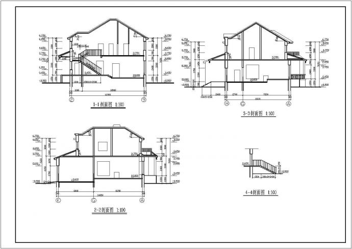 某二层框架结构现代流行风格小别墅设计cad建筑方案图（带效果图）_图1