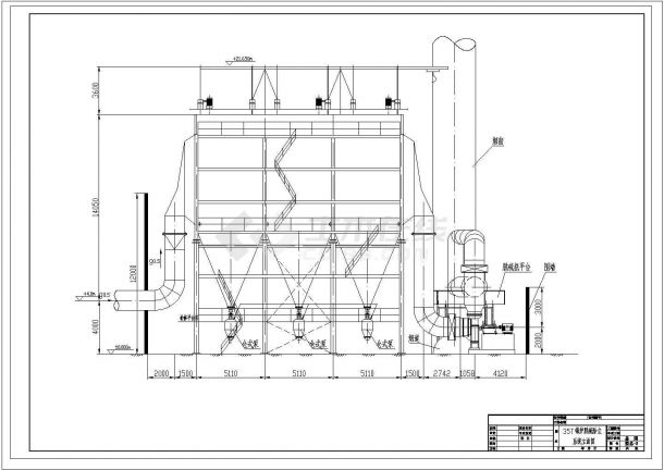 某发电厂锅炉脱硫除尘设计cad施工详图（标注详细）-图一