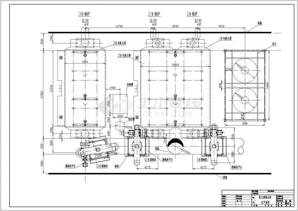 某发电厂锅炉脱硫除尘设计cad施工详图（标注详细）-图二