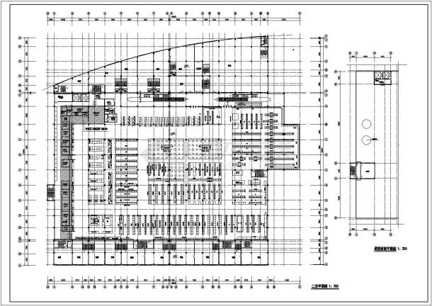 某市区超市装修结构cad详图-图一