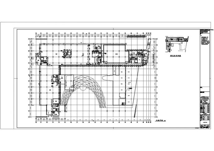 某图书馆新馆建筑施工CAD平面布置参考图_图1