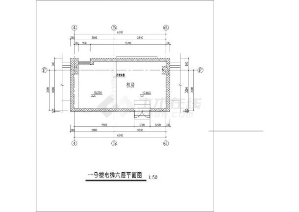 【西安】某校图书馆楼梯电梯建筑设计施工CAD图-图一