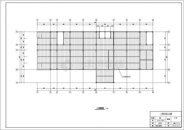 某六层钢框架结构办公楼毕业设计cad结构施工图（含设计说明，含计算书）-图一