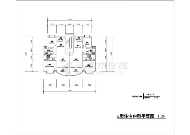 西安某新建小区71-143平米左右的平面户型设计CAD图纸（共14张）-图二