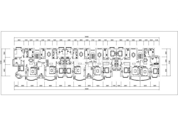 北京某小区5400平米7层混合住宅楼平立剖面设计CAD图纸（含车库层）-图二