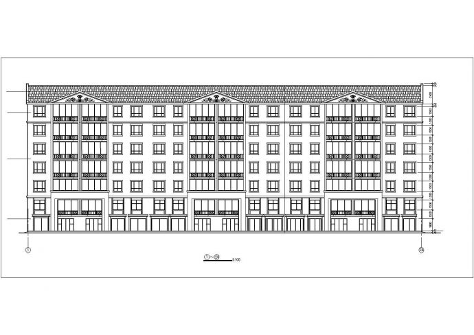 佛山某小区5200平米6层框架结构住宅楼全套平立剖面设计CAD图纸_图1