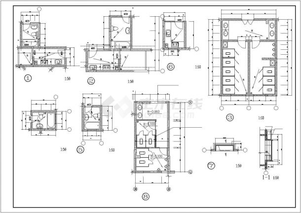 1.4万平米16层框架结构商住楼平立剖面设计CAD图纸（1-2层商用）-图一