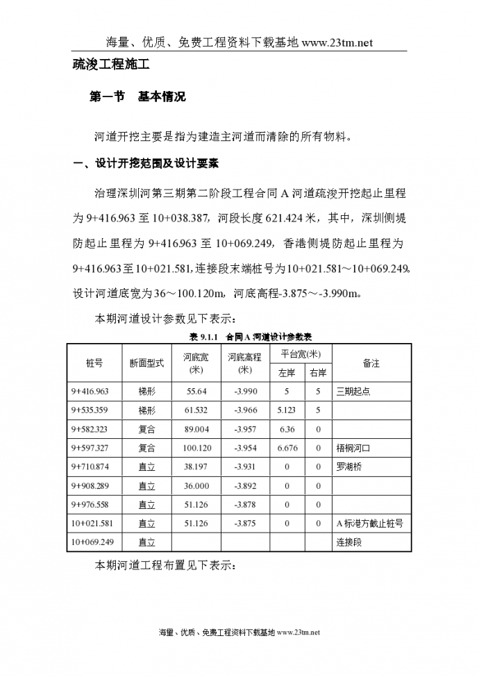 深圳河第三期疏浚工程施工组织 设计_图1